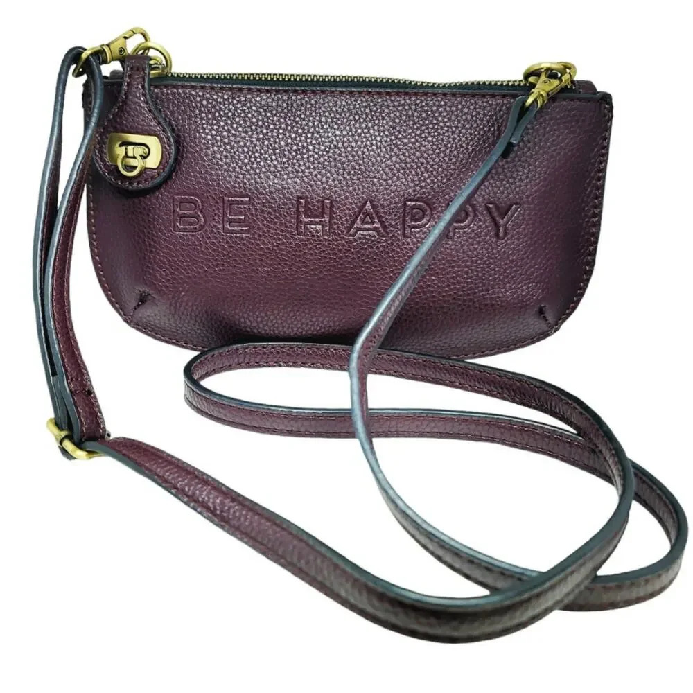 BE HAPPY Vegan Pebbled Leather Cross Body Bag